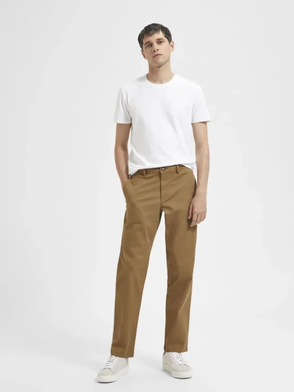 SELECTED 196 STRAIGHT FIT CHINOS Brown Cheap