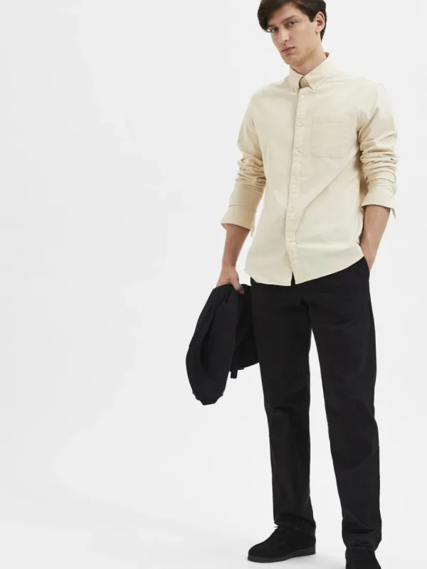SELECTED 196 STRAIGHT FIT CHINOS Black Flash Sale