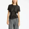 SELECTED STRUKTURERAD KORTÄRMAD TOPP Black Outlet