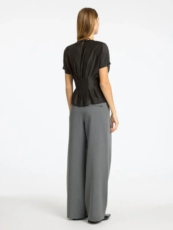 SELECTED STRUKTURERAD KORTÄRMAD TOPP Black Outlet