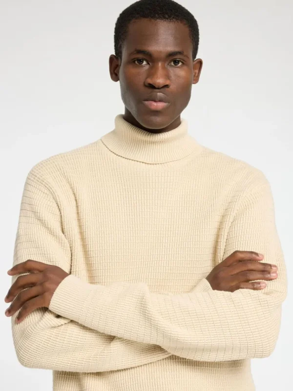 SELECTED STRUKTURERAD POLOTRÖJA Beige Clearance