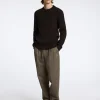 SELECTED STRUKTURERAD RUNDRINGAD TRÖJA Brown Discount