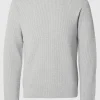 SELECTED STRUKTURERAD RUNDRINGAD TRÖJA Grey New