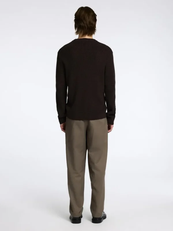 SELECTED STRUKTURERAD RUNDRINGAD TRÖJA Brown Discount