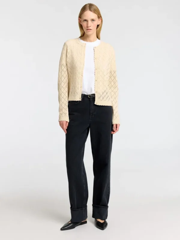 SELECTED STRUKTURERAD STICKAD KOFTA Beige New