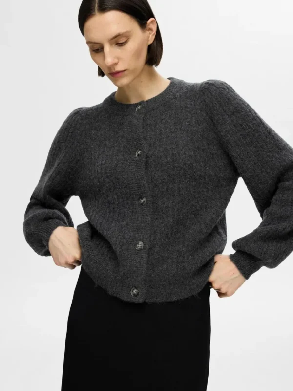 SELECTED STRUKTURERAD STICKAD KOFTA Grey Outlet