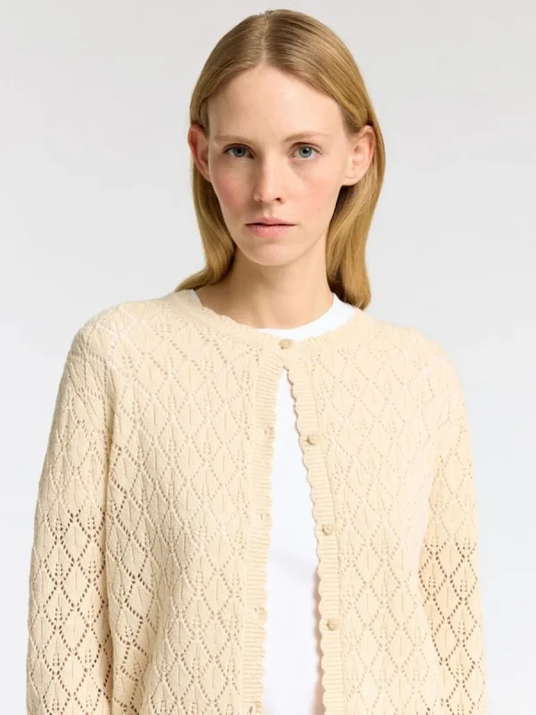 SELECTED STRUKTURERAD STICKAD KOFTA Beige New