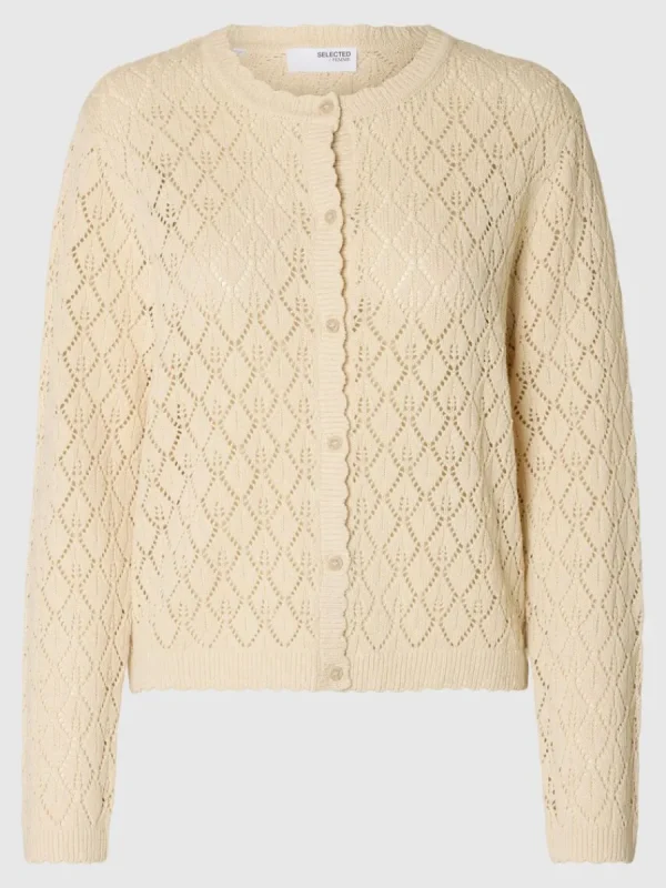 SELECTED STRUKTURERAD STICKAD KOFTA Beige New
