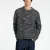 SELECTED STRUKTURERAD STICKAD TRÖJA Grey Sale