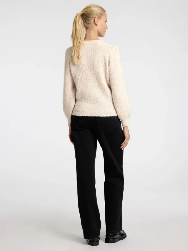 SELECTED STRUKTURERAD STICKAD TRÖJA Beige Fashion