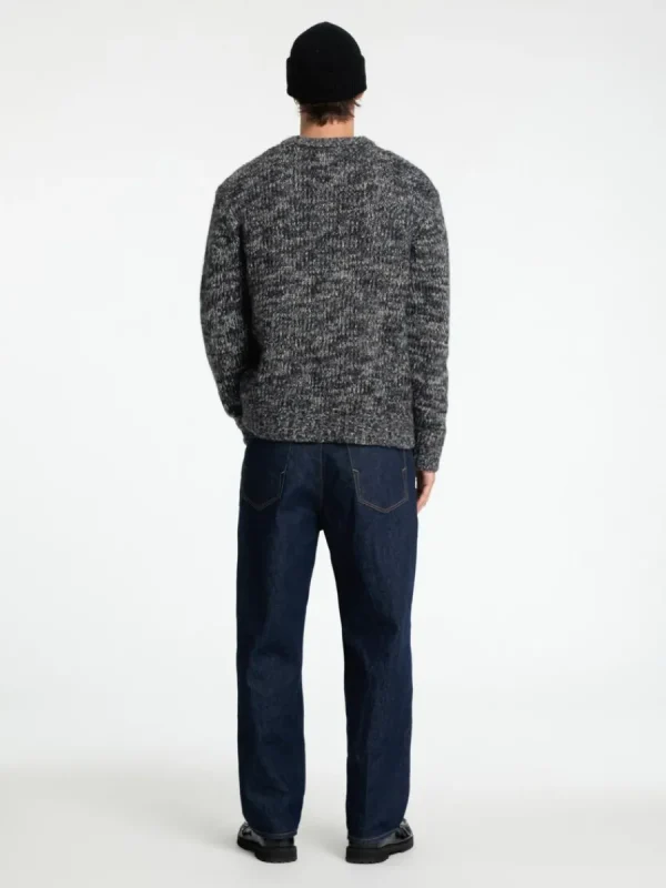 SELECTED STRUKTURERAD STICKAD TRÖJA Grey Sale