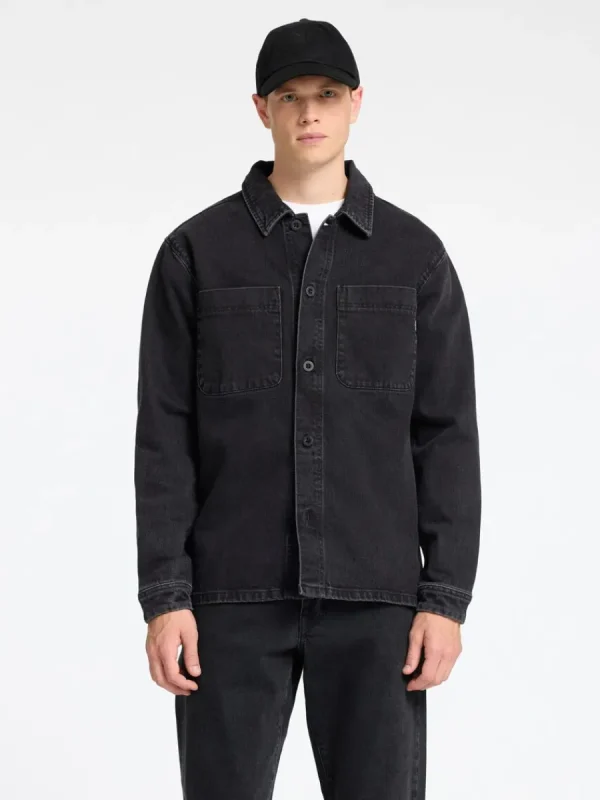 SELECTED SVART DENIM ÖVERSKJORTA Black Discount