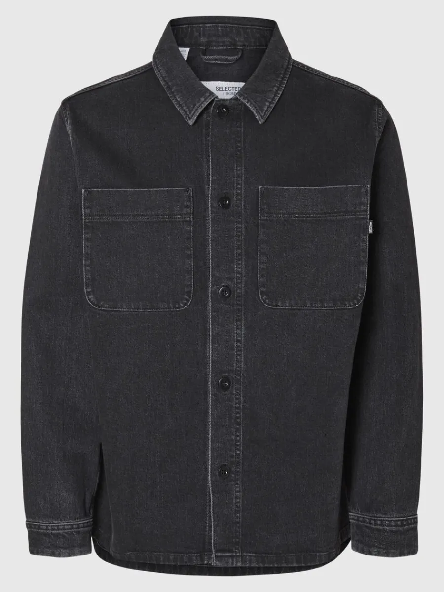 svart_denim_verskjorta_4.webp SELECTED SVART DENIM ÖVERSKJORTA Black Discount