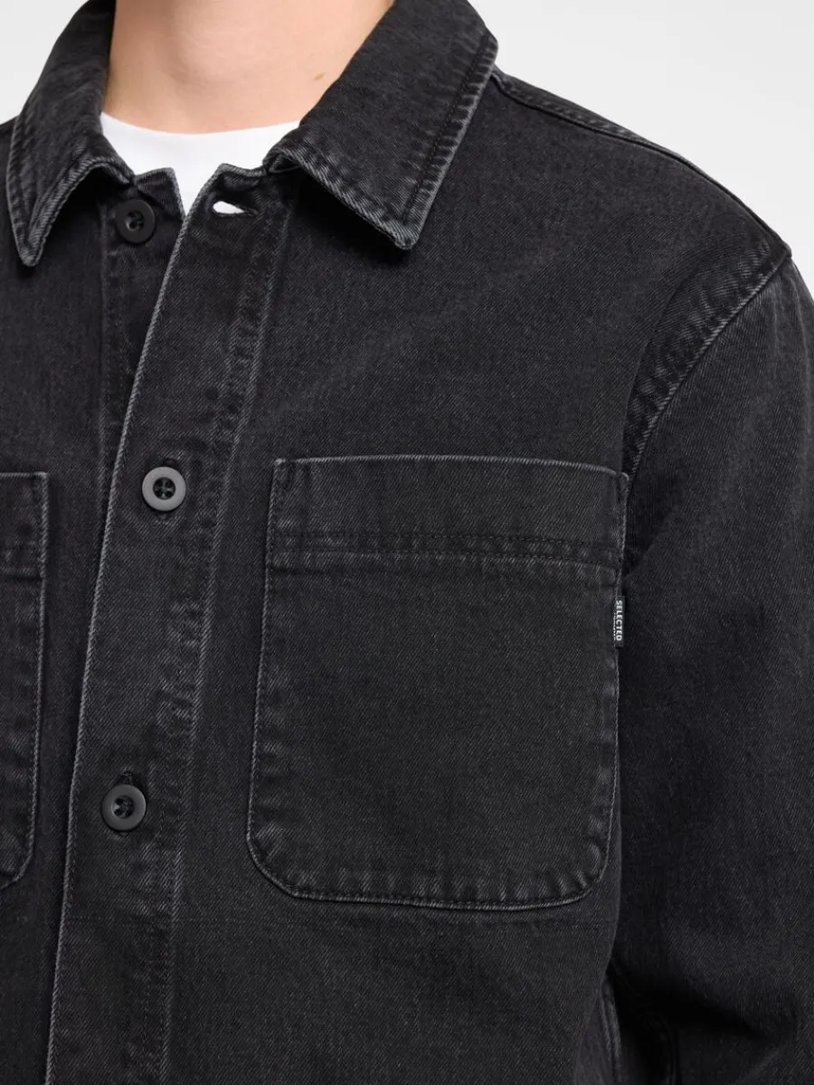 svart_denim_verskjorta_5.webp SELECTED SVART DENIM ÖVERSKJORTA Black Discount