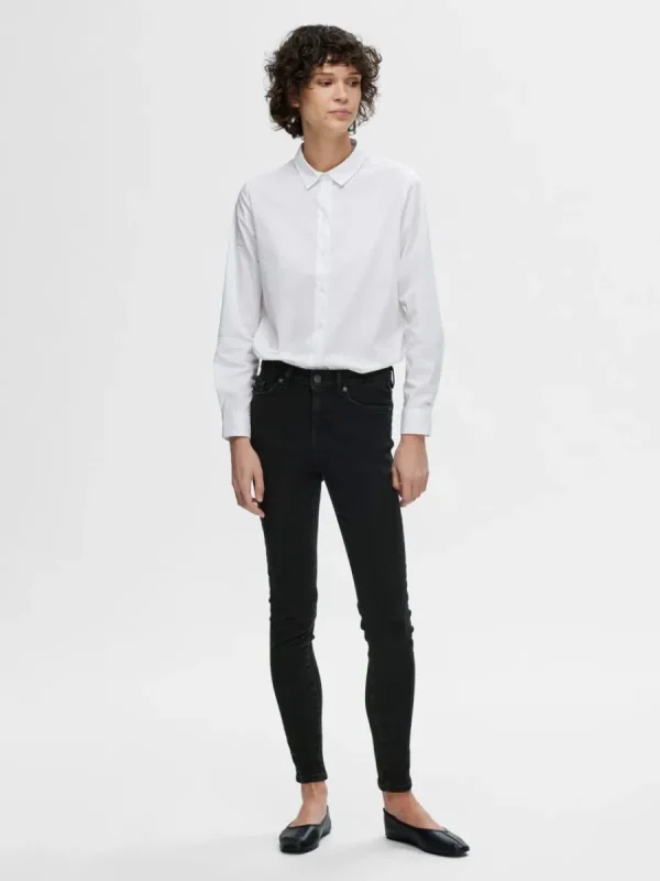 SELECTED SVARTA SKINNY FIT-JEANS Black Shop