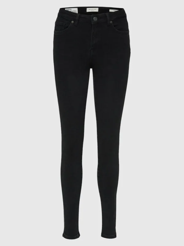 SELECTED SVARTA SKINNY FIT-JEANS Black Shop