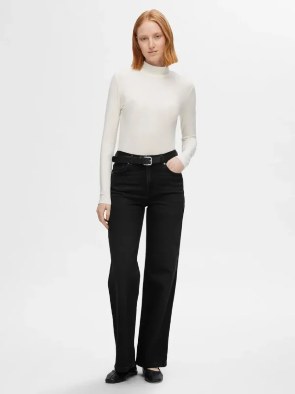SELECTED SVARTA VIDA JEANS Black Sale