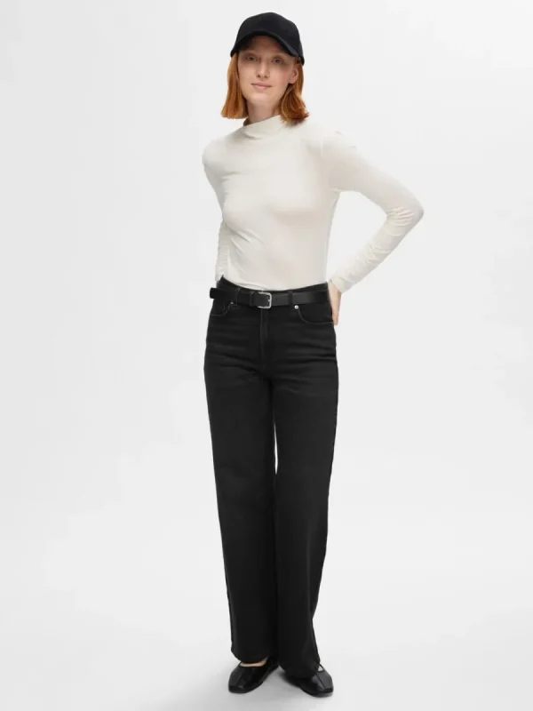 SELECTED SVARTA VIDA JEANS Black Sale