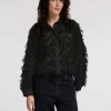SELECTED TEXTURERAD CROPPAD SKJORTA Black Flash Sale