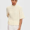 SELECTED TEXTURERAD KORTÄRMAD TOPP White Shop