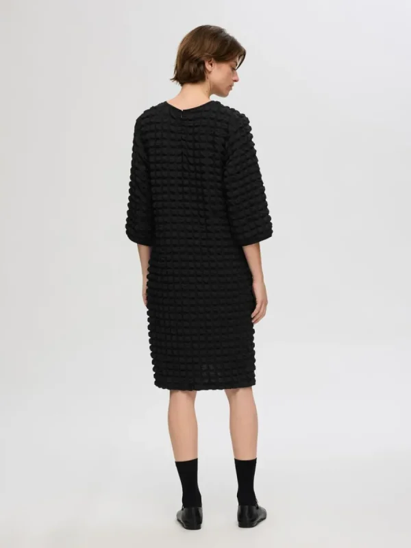 SELECTED TEXTURERAD MIDIKLÄNNING Black Flash Sale