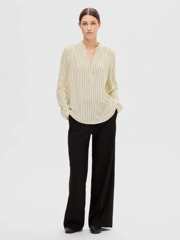 SELECTED TRYCK BLUS Beige Flash Sale