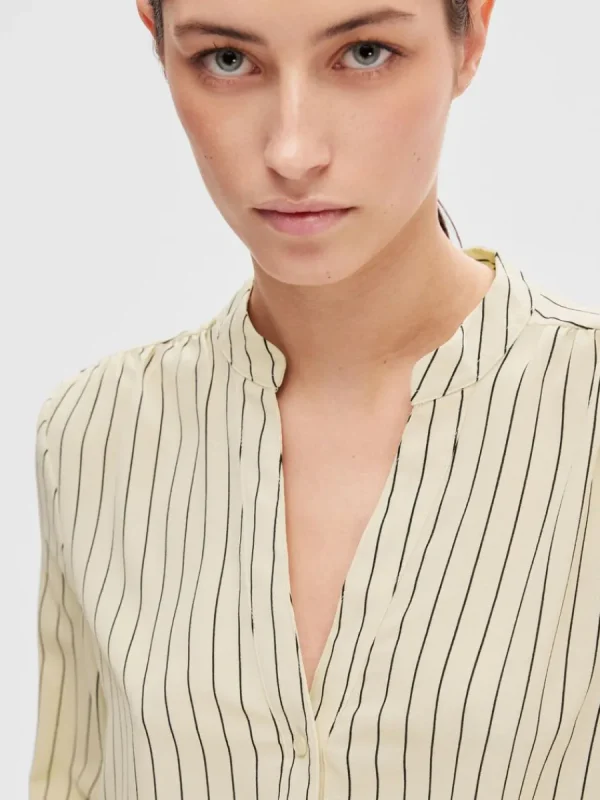 SELECTED TRYCK BLUS Beige Flash Sale