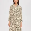 SELECTED TRYCK KORT KLÄNNING Beige Hot