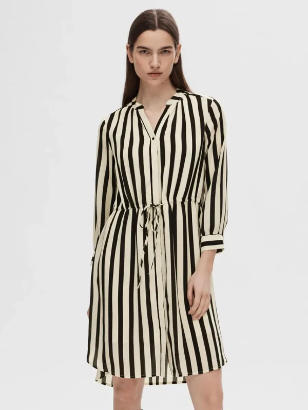SELECTED TRYCK KORT KLÄNNING Black Clearance
