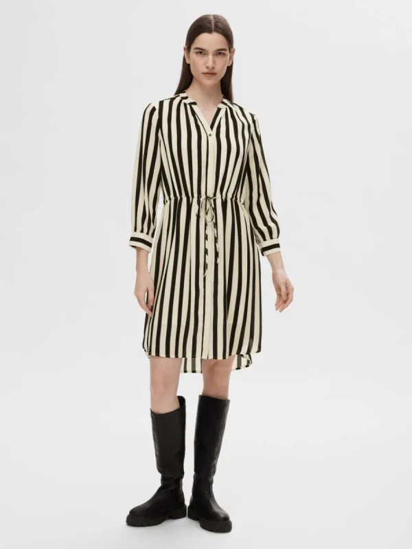 SELECTED TRYCK KORT KLÄNNING Black Clearance