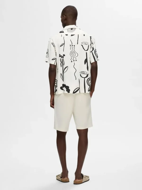 SELECTED TRYCK KORTÄRMAD SKJORTA White Cheap