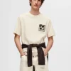 SELECTED TRYCKT BOMULLS T-SHIRT Beige Store