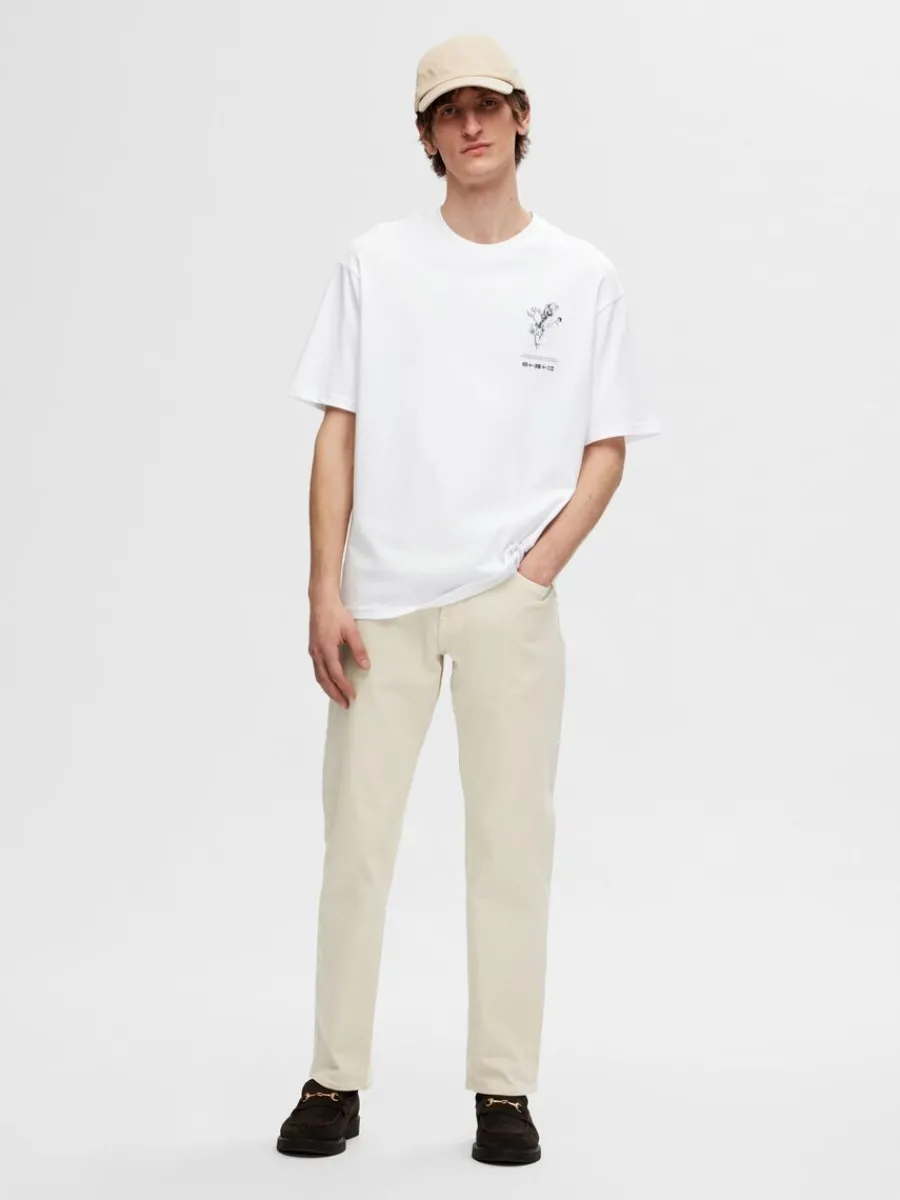 tryckt_bomulls_tshirt_1-3.webp SELECTED TRYCKT BOMULLS T-SHIRT White Cheap
