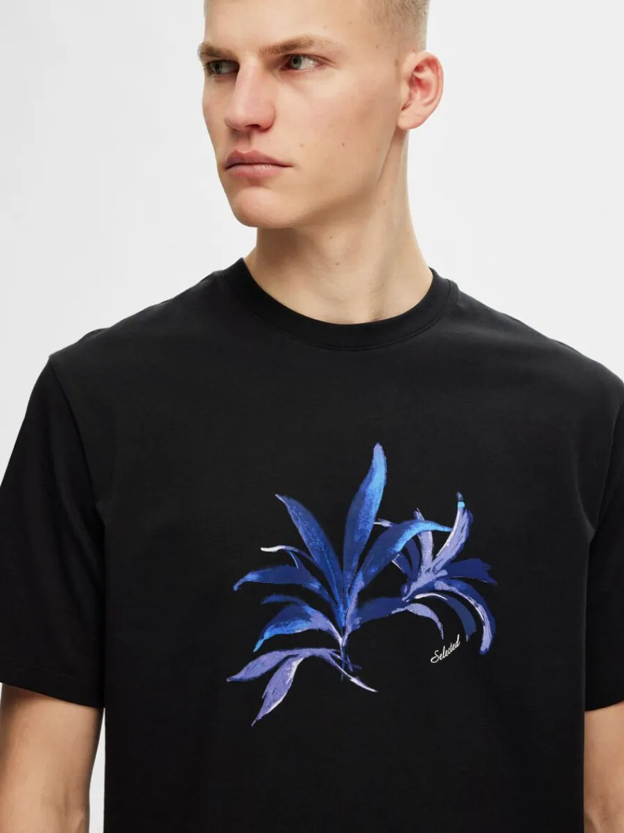 tryckt_bomulls_tshirt_3-5.webp SELECTED TRYCKT BOMULLS T-SHIRT Black Clearance