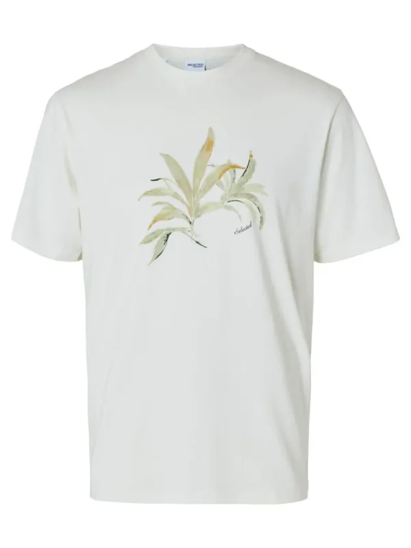 SELECTED TRYCKT BOMULLS T-SHIRT White Fashion