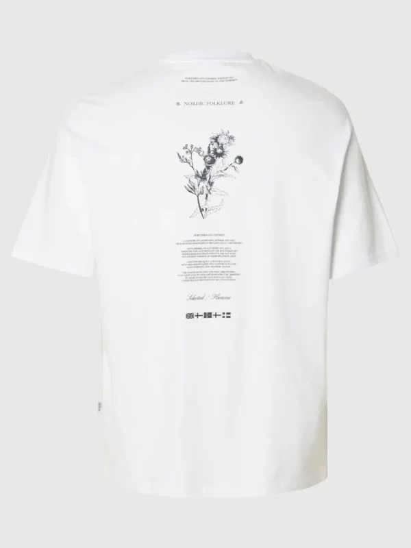 SELECTED TRYCKT BOMULLS T-SHIRT White Cheap