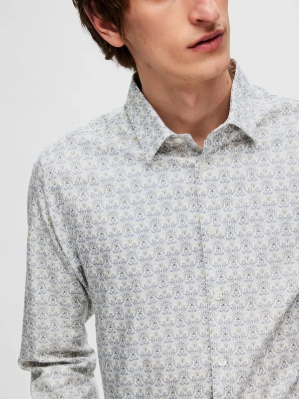 SELECTED TRYCKT SLIM FIT SKJORTA Coloured Outlet