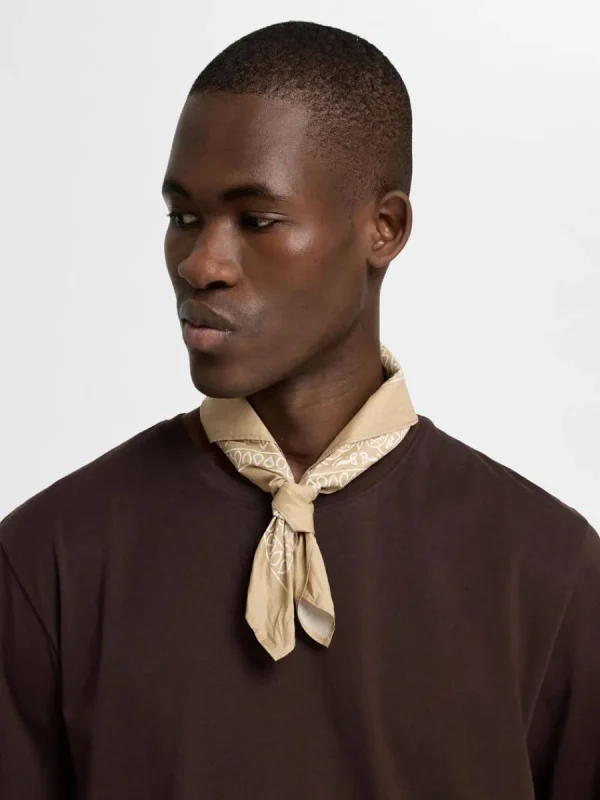 SELECTED TRYCKTA HALSDUK Beige Flash Sale