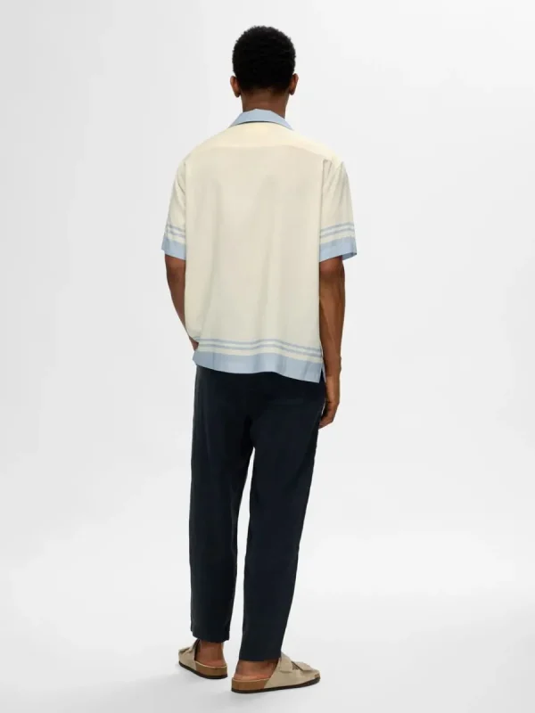 SELECTED TRYCKTA KORTÄRMAD SKJORTA Blue Best Sale