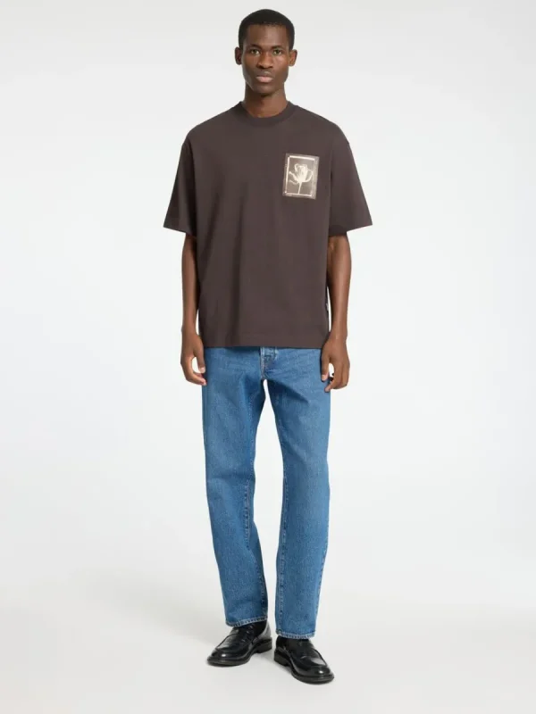 SELECTED TRYCKTA RUNDRINGAD T-SHIRT Brown Flash Sale