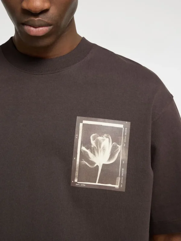 SELECTED TRYCKTA RUNDRINGAD T-SHIRT Brown Flash Sale