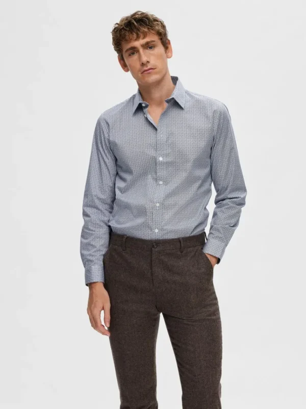 SELECTED TRYCKTA SKJORTA Blue Online