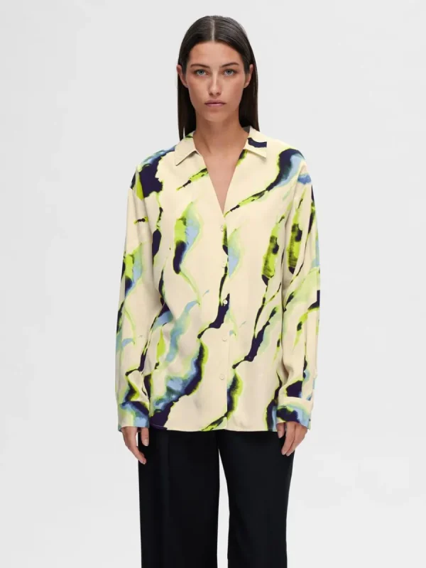 SELECTED TRYCKTA SKJORTA Coloured Cheap