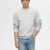 SELECTED TRYCKTA SWEATSHIRT Grey Cheap