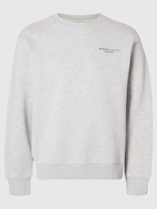 SELECTED TRYCKTA SWEATSHIRT Grey Cheap