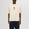SELECTED TRYCKTA T-SHIRT Beige Clearance