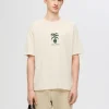 SELECTED TRYCKTA T-SHIRT Beige Sale