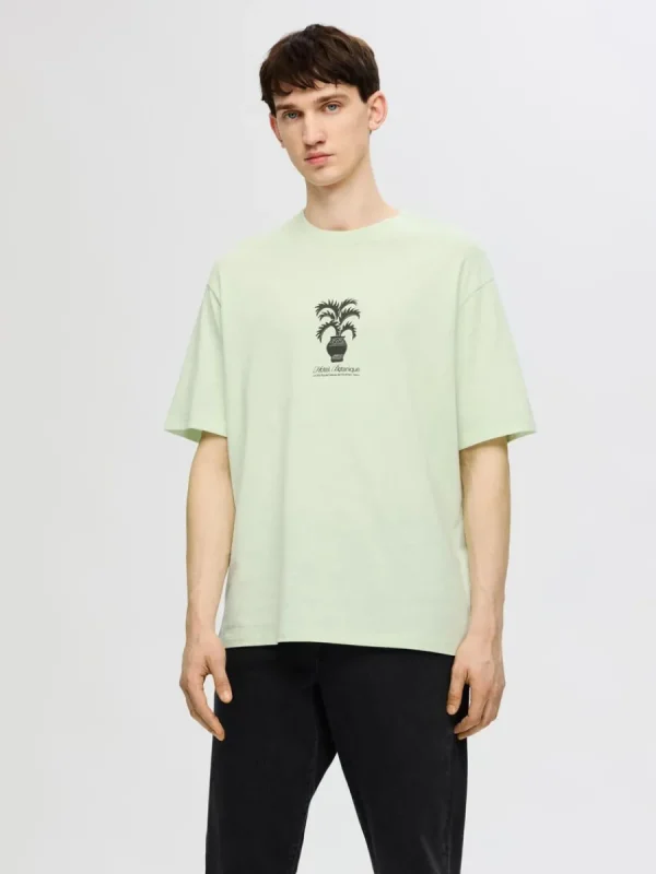 SELECTED TRYCKTA T-SHIRT Green Best Sale