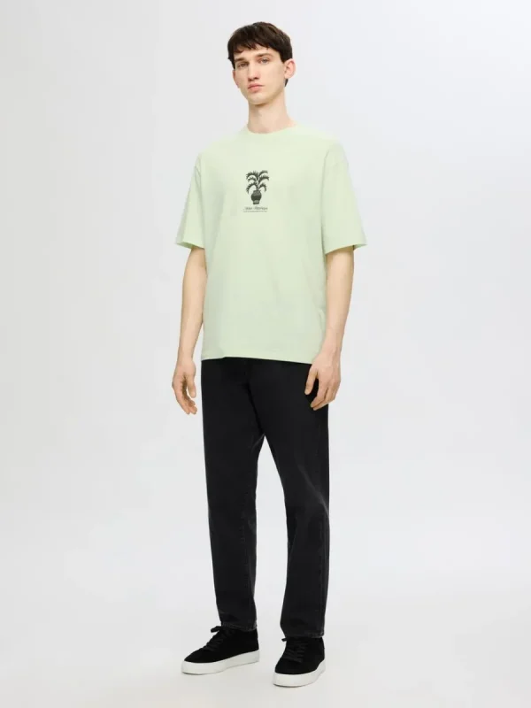 SELECTED TRYCKTA T-SHIRT Green Best Sale
