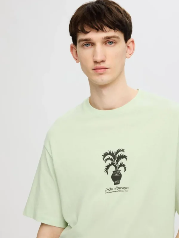 SELECTED TRYCKTA T-SHIRT Green Best Sale